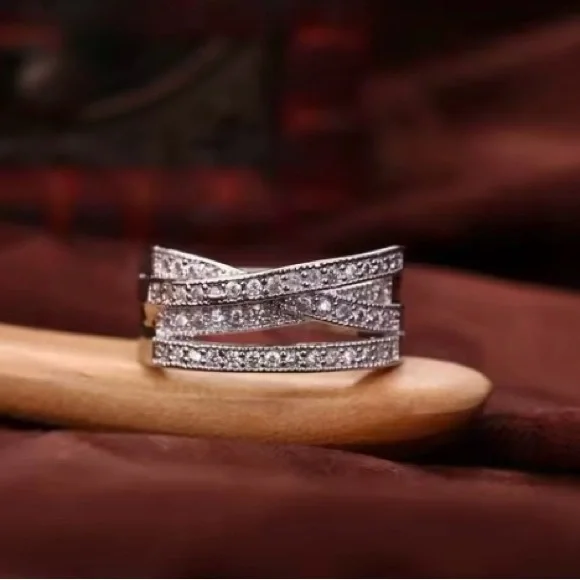 (BIG SALE)925 sterling Silver Band Ring - Picture 3 of 3